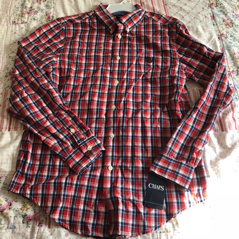 Chaps long sleeve polo shirt. Size XL 18/20. New!